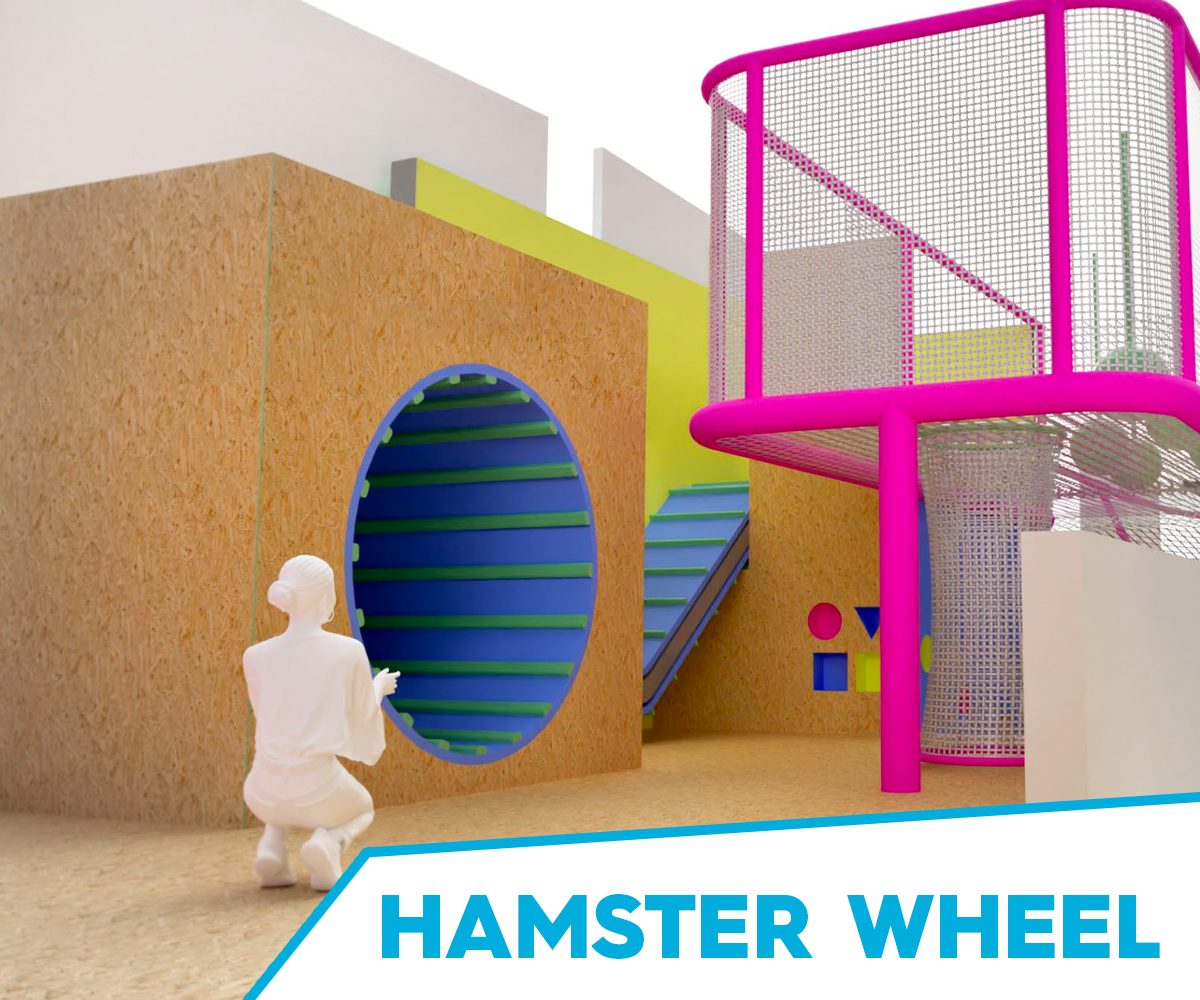 3D render of Hamster Wheel feature at Fountain Gate
